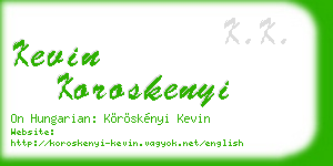 kevin koroskenyi business card